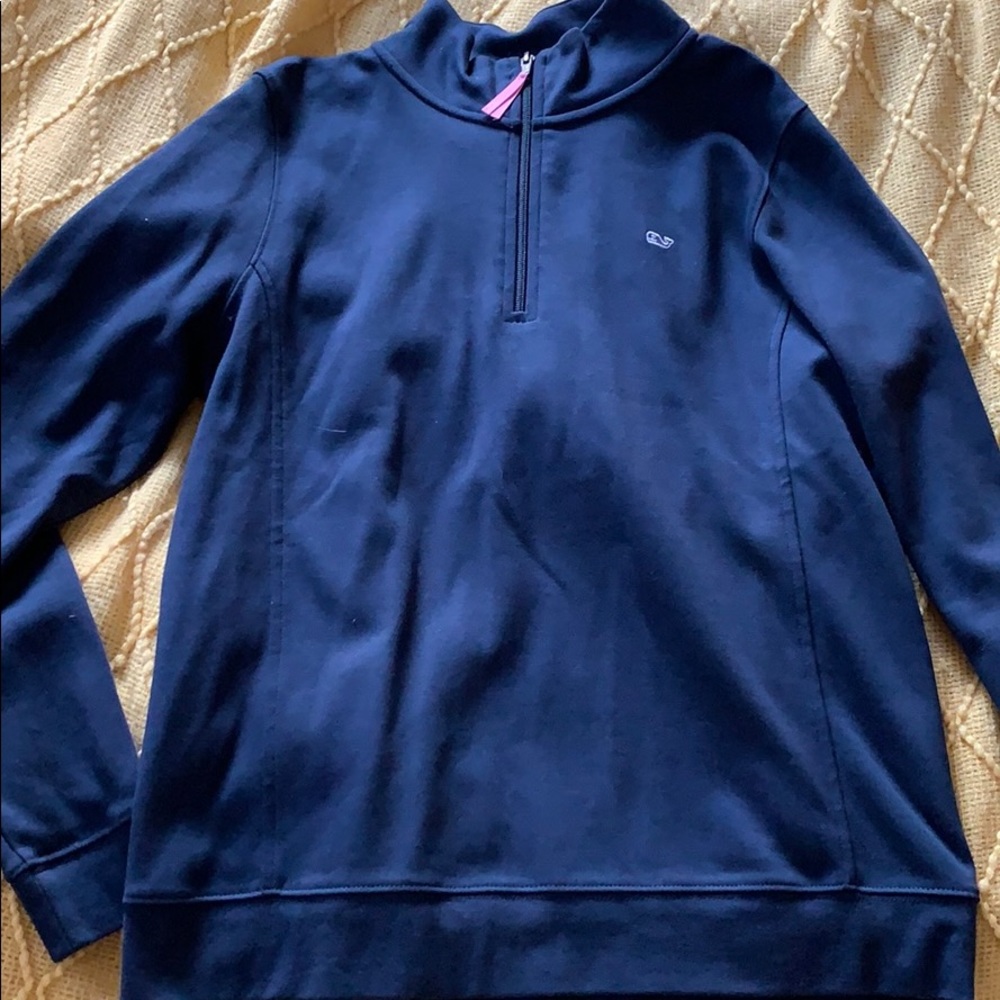 VINEYARD VINES navy quarter zip sweater
